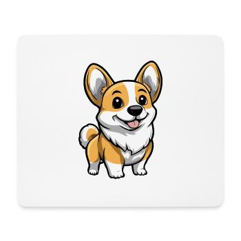 Corgi Dog Comic Cute - Mouse Pad (horizontal) - white - Front
