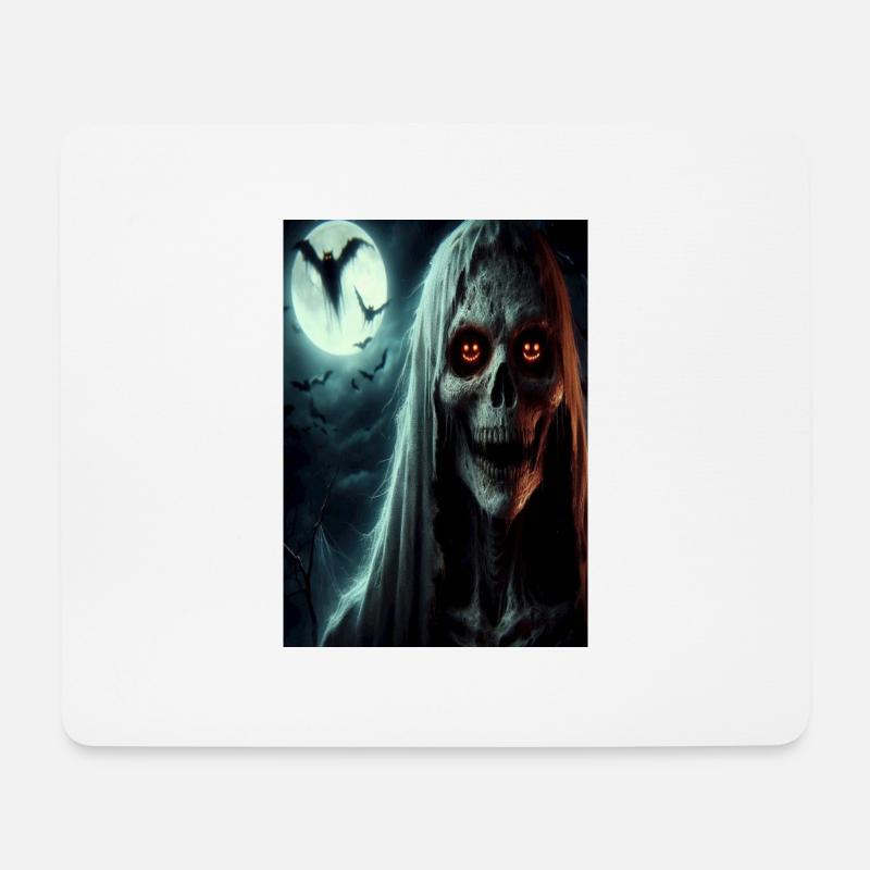 Scary scull - Mousepad (Querformat) - Weiß