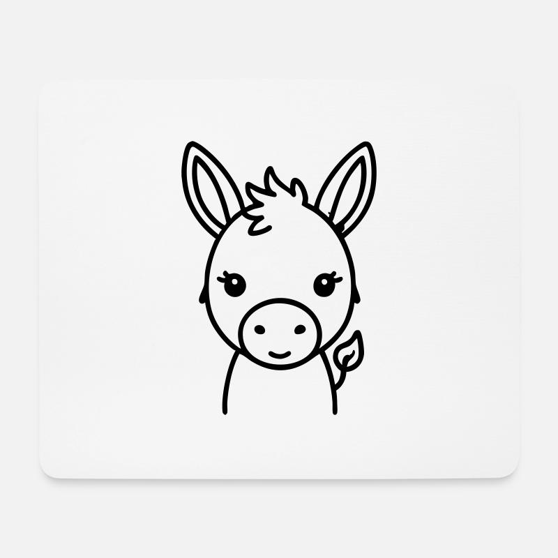 Âne âne - Tapis de souris (format paysage) - blanc