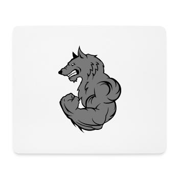 strong wolf - Mousepad (Querformat) - Weiß - Vorne