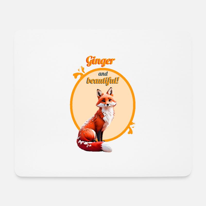 This beautiful and red fox - Mouse Pad (horizontal) - white