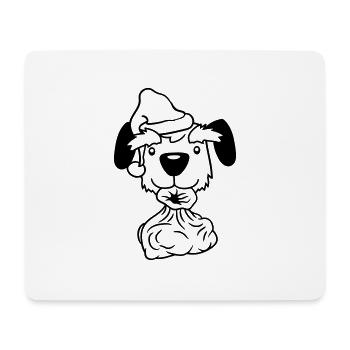 Hund Weihnachtsmann Weihnachten Geschenke Sack Hut - Mousepad (Querformat) - Weiß - Vorne