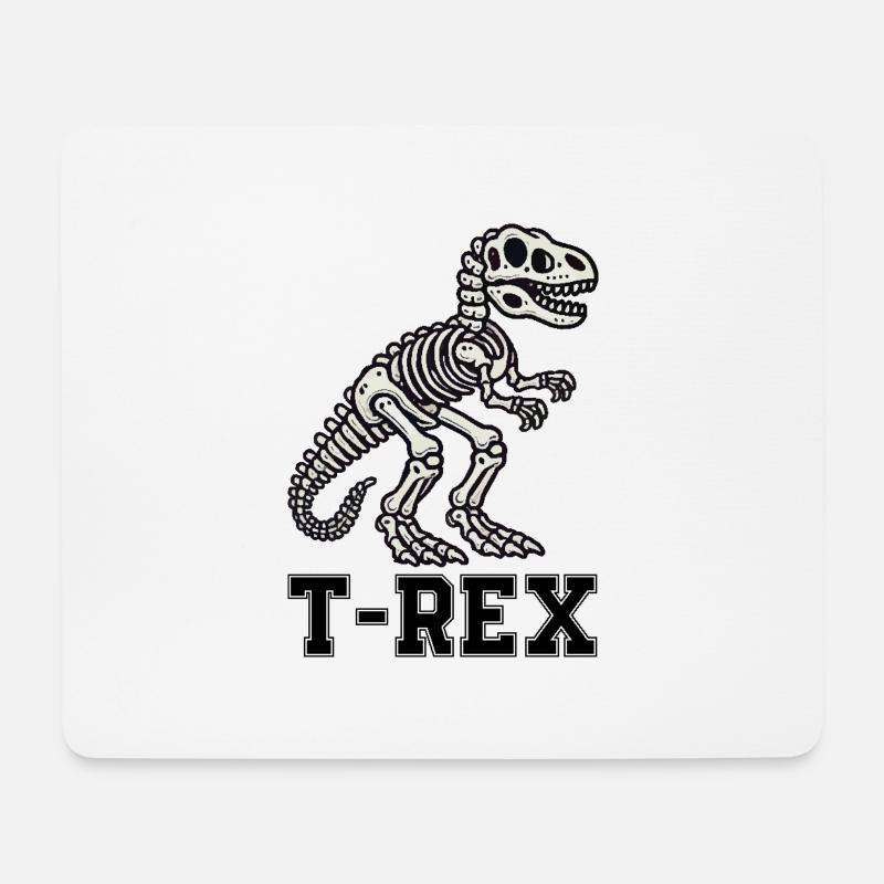 dino skelett - Mousepad (Querformat) - Weiß