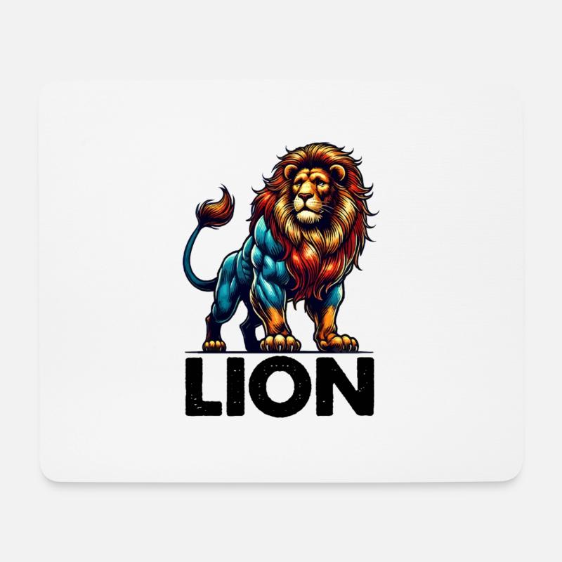 lion tier - Mousepad (Querformat) - Weiß