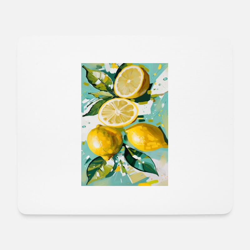 Zitronen-Stimmung - Mousepad (Querformat) - Weiß