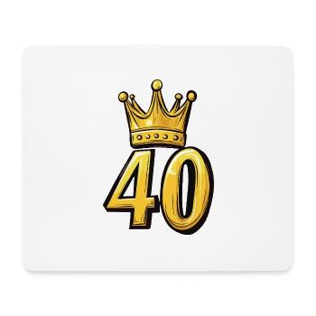 40 Zahl Krone - Mousepad (Querformat) - Weiß - Vorne