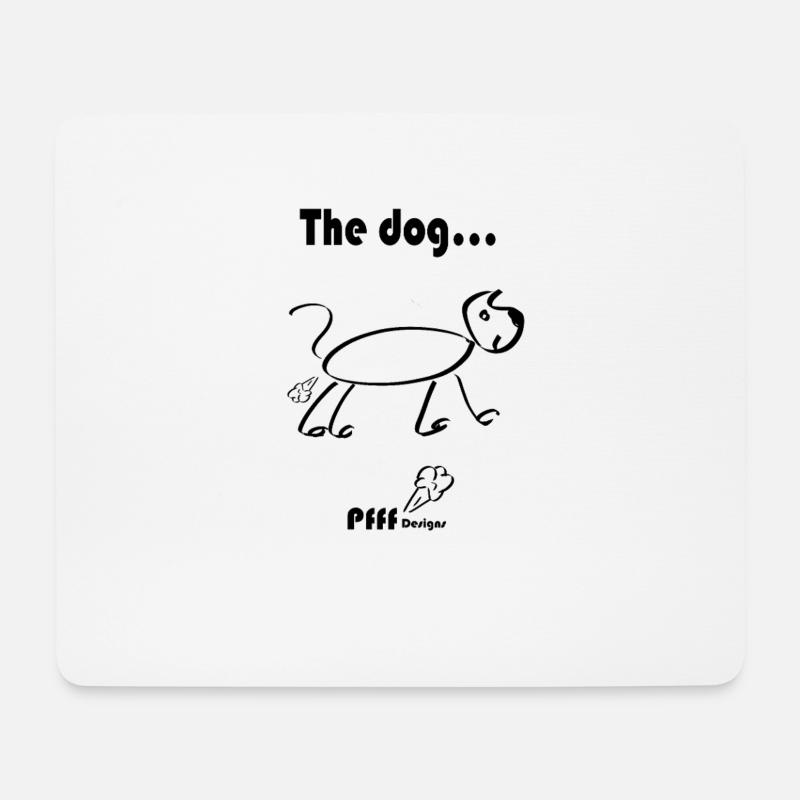 Dog Pfff - Mousepad (Querformat) - Weiß