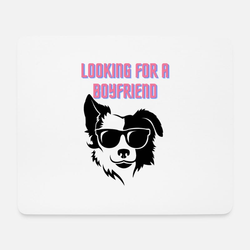 Auf der Suche nach einem Freund (cooler Hund) - Mousepad (Querformat) - Weiß