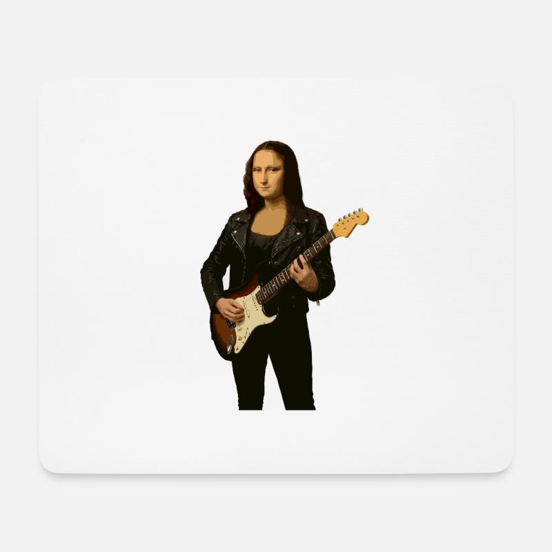Mona Lisa rockt - Mousepad (Querformat) - Weiß