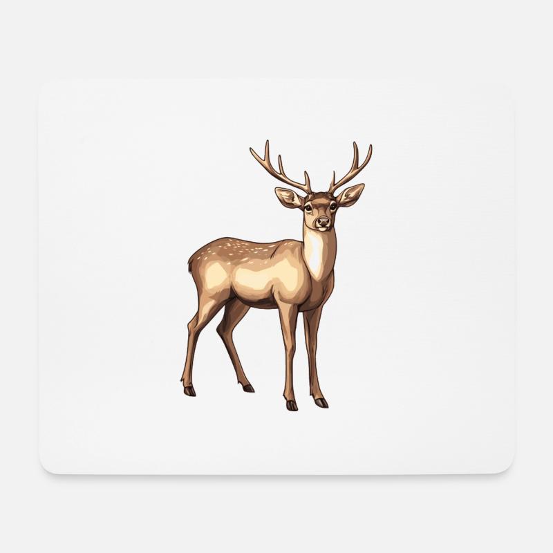 anmutiger Hirsch - Mousepad (Querformat) - Weiß
