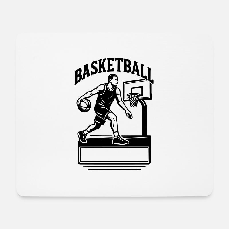 Basketteur - Nom prénom - Tapis de souris (format paysage) - blanc