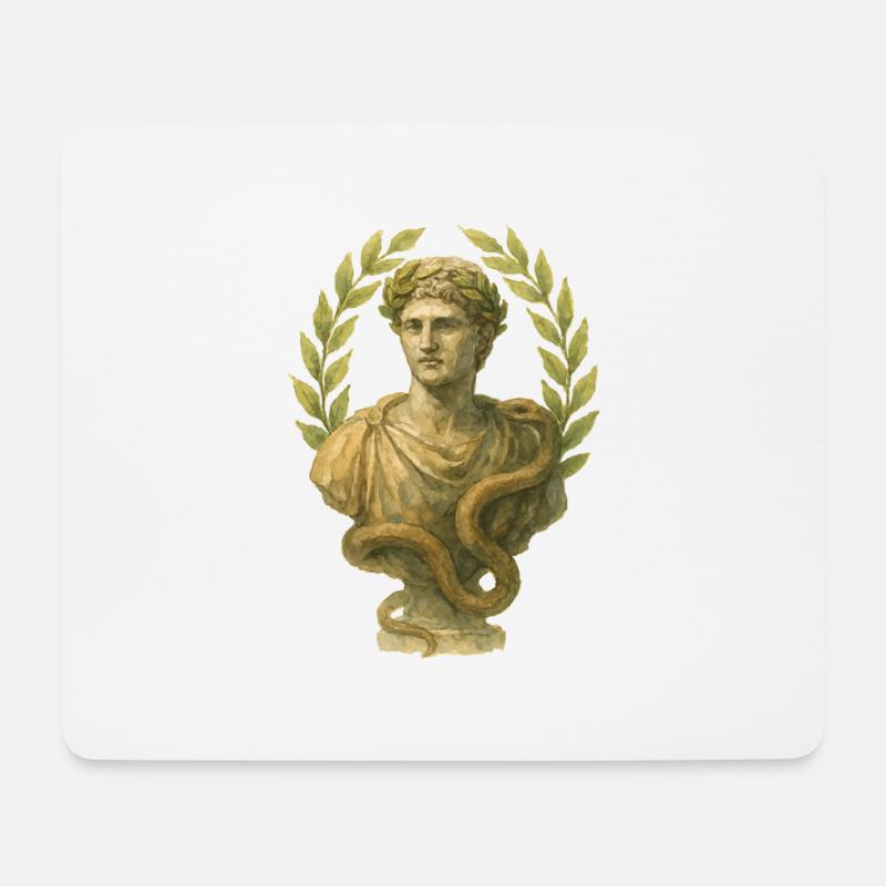 statue rom aquarell - Mousepad (Querformat) - Weiß
