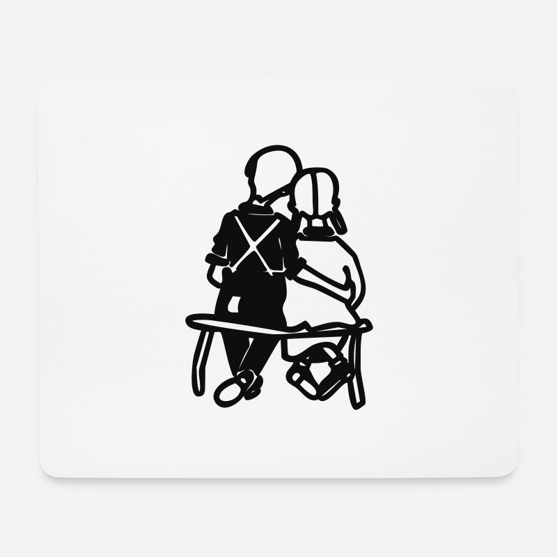 couple on bench - Mouse Pad (horizontal) - white