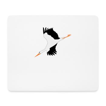 Cigogne, noir et blanc - Tapis de souris (format paysage) - blanc - Devant