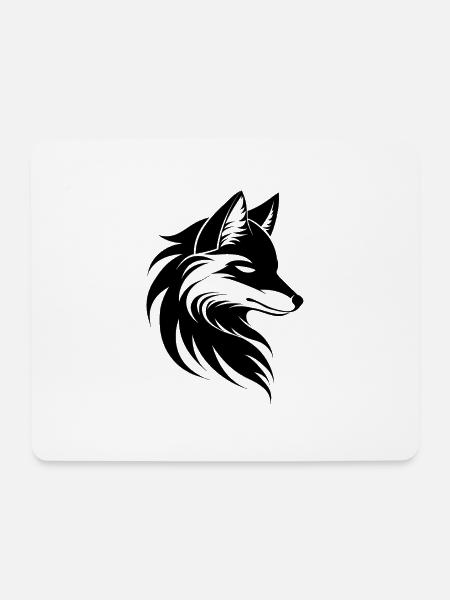 Fuchskopf, Totemtier - Mousepad (Querformat) - Weiß