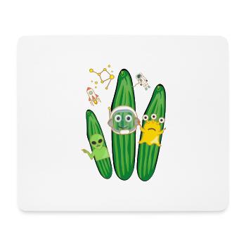 gurken trio,gurken,gurke,salatgurke,Weltall, alien - Mousepad (Querformat) - Weiß - Vorne