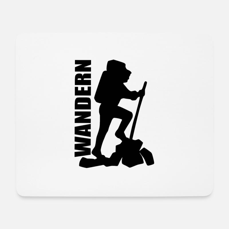 Wandern - Mousepad (Querformat) - Weiß