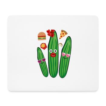 Restauration rapide, hamburger, pizza, gutken, concombre - Tapis de souris (format paysage) - blanc - Devant