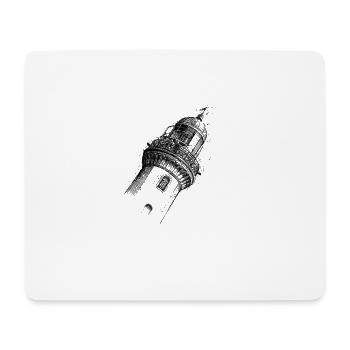 Dessin de phare - Tapis de souris (format paysage) - blanc - Devant