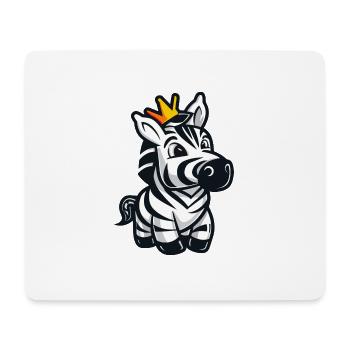 Zebra Comic Krone - Mousepad (Querformat) - Weiß - Vorne