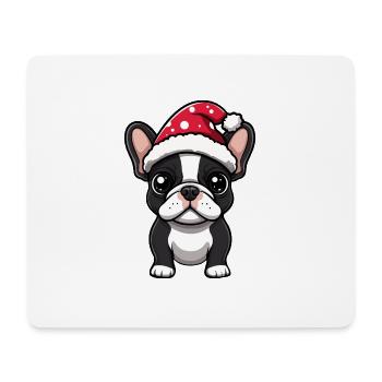 French Buldog Dog Christmas Christmas - Mouse Pad (horizontal) - white - Front