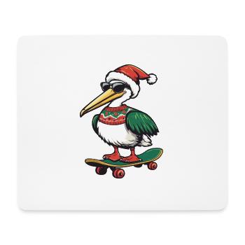 Pélican oiseau Noël drôle - Tapis de souris (format paysage) - blanc - Devant