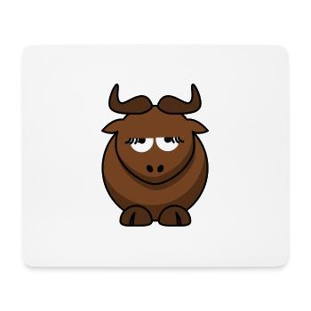 Schlafende Bulle Cartoon - Mousepad (Querformat) - Weiß - Vorne
