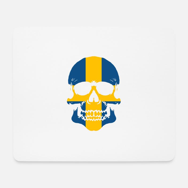 Schweden Totenkopf - Mousepad (Querformat) - Weiß