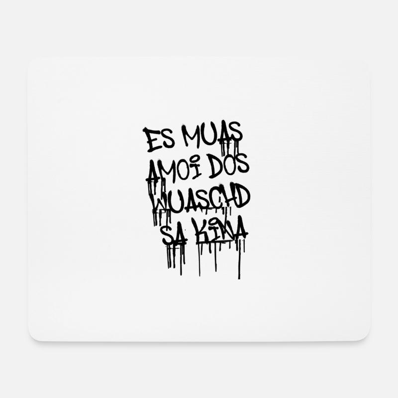 bayrische sprüche, graffiti,typo - Mousepad (Querformat) - Weiß