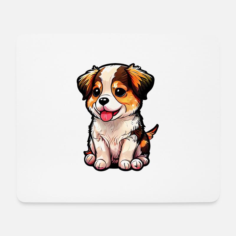 Hündchens Charme, süßer Schnuffel - Mousepad (Querformat) - Weiß