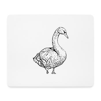 Cygne Canard noir Oiseau Oie - Tapis de souris (format paysage) - blanc - Devant