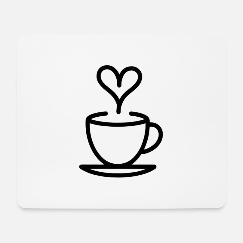 Kaffeetasse, Teetasse, Baristaliebe - Mousepad (Querformat) - Weiß