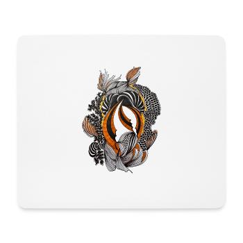 Motif de plumes abstrait noir orange - Tapis de souris (format paysage) - blanc - Devant