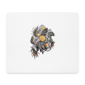 Noir Blossoms Accents d’orange - Tapis de souris (format paysage) - blanc - Devant