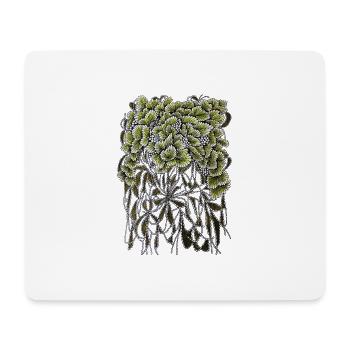 Feuilles en éventail avec racines pendantes - Tapis de souris (format paysage) - blanc - Devant
