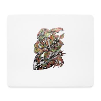 Vibrant Leaf Peacock Pattern - Mouse Pad (horizontal) - white - Front