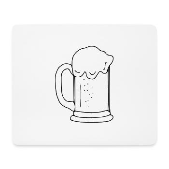 Bier Zeichnung Party Feiern schwarz - Mousepad (Querformat) - Weiß - Vorne
