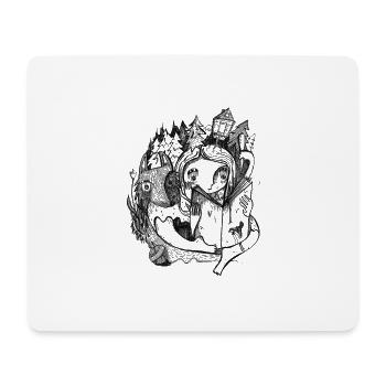 Molly and the Wolf reading a Book - Mousepad (Querformat) - Weiß - Vorne