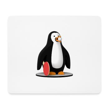 Tischtennis Pingpong Pinguin - Mousepad (Querformat) - Weiß - Vorne