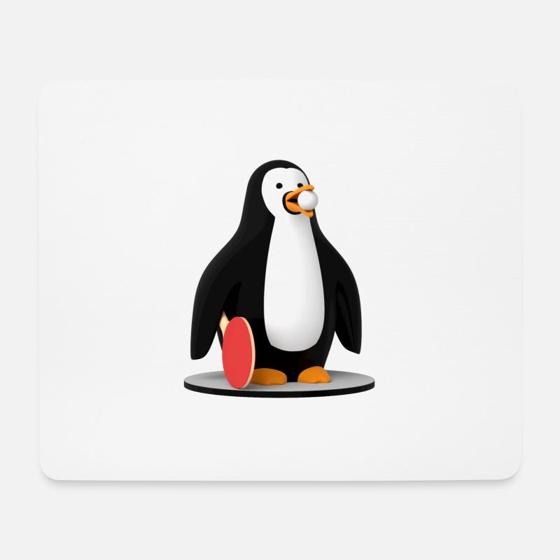 Tischtennis Pingpong Pinguin - Mousepad (Querformat) - Weiß