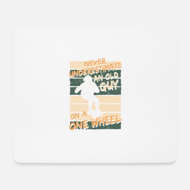 Old Guy On A One Wheel - Mousepad (Querformat) - Weiß