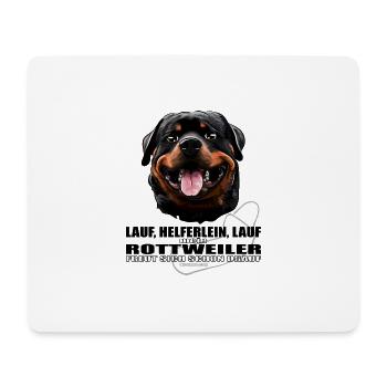 ROTTWEILER Lauf Helferlein Lauf WILSIGNS - Mousepad (Querformat) - Weiß - Vorne