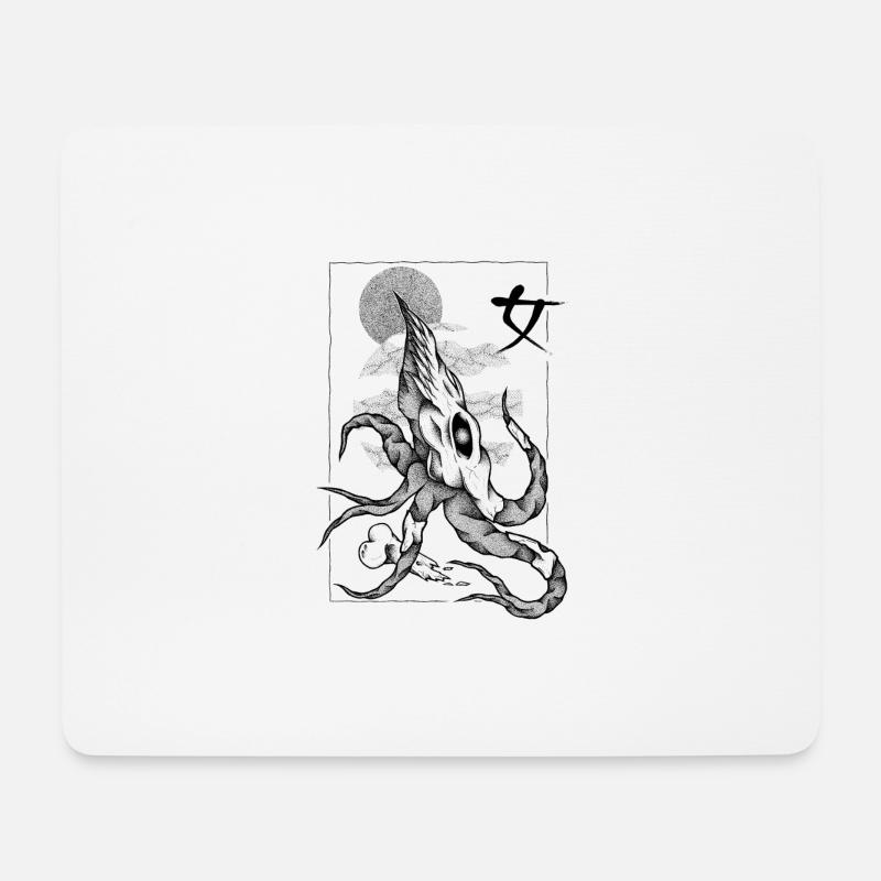 Skullsquid - Mousepad (Querformat) - Weiß