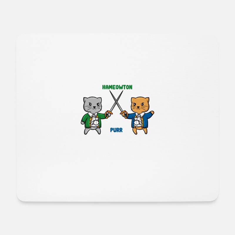 Hamilton Katze Aaron Purr Degen Duel cat Geschenk - Mousepad (Querformat) - Weiß