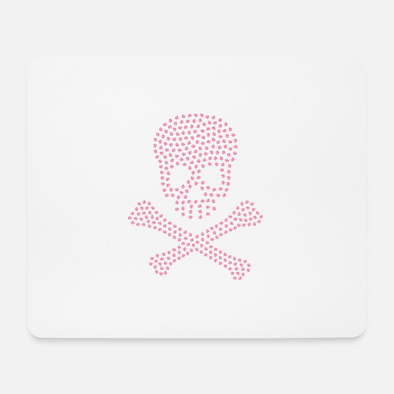 Totenkopf Rosa - Mousepad (Querformat) - Weiß