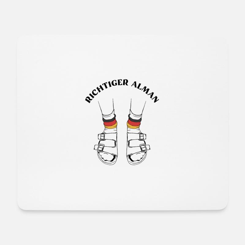 Richtiger Alman Sandalen weiße Socken - Mousepad (Querformat) - Weiß