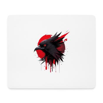 Oiseau fantastique rouge-noir - Tapis de souris (format paysage) - blanc - Devant