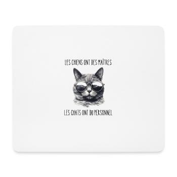 les chats ont du personnel - Tapis de souris (format paysage) - blanc - Devant