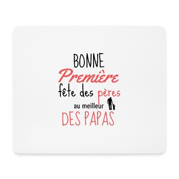 Meilleur Papa, Première Fête, Cadeau pour Père - Tapis de souris (format paysage) - blanc - Devant