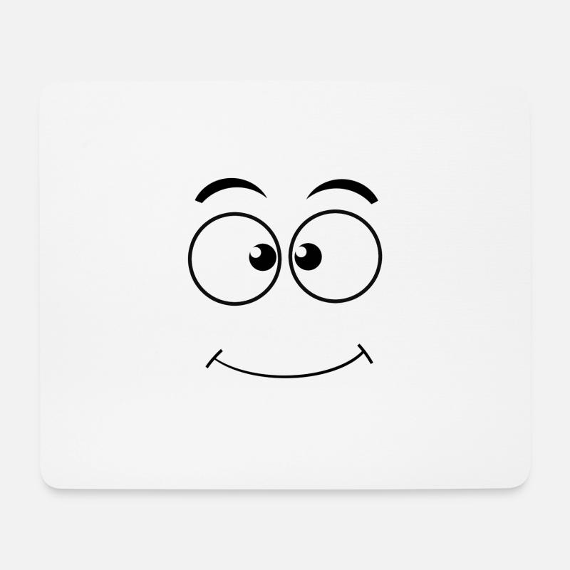 Augen Mund Smiley - Mousepad (Querformat) - Weiß